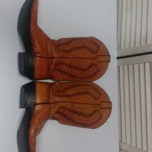 Justin Boots Men's Orange and Black Western Boots